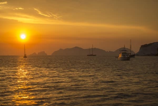 ponza au coucher du soleil