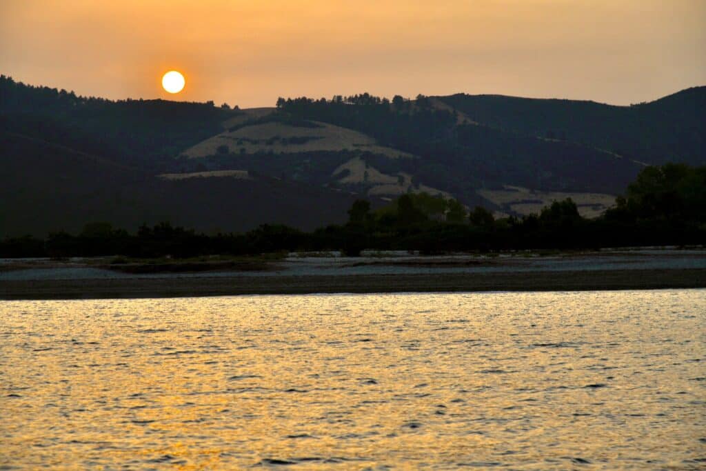 coucher du soleil sur la plage de Murtas