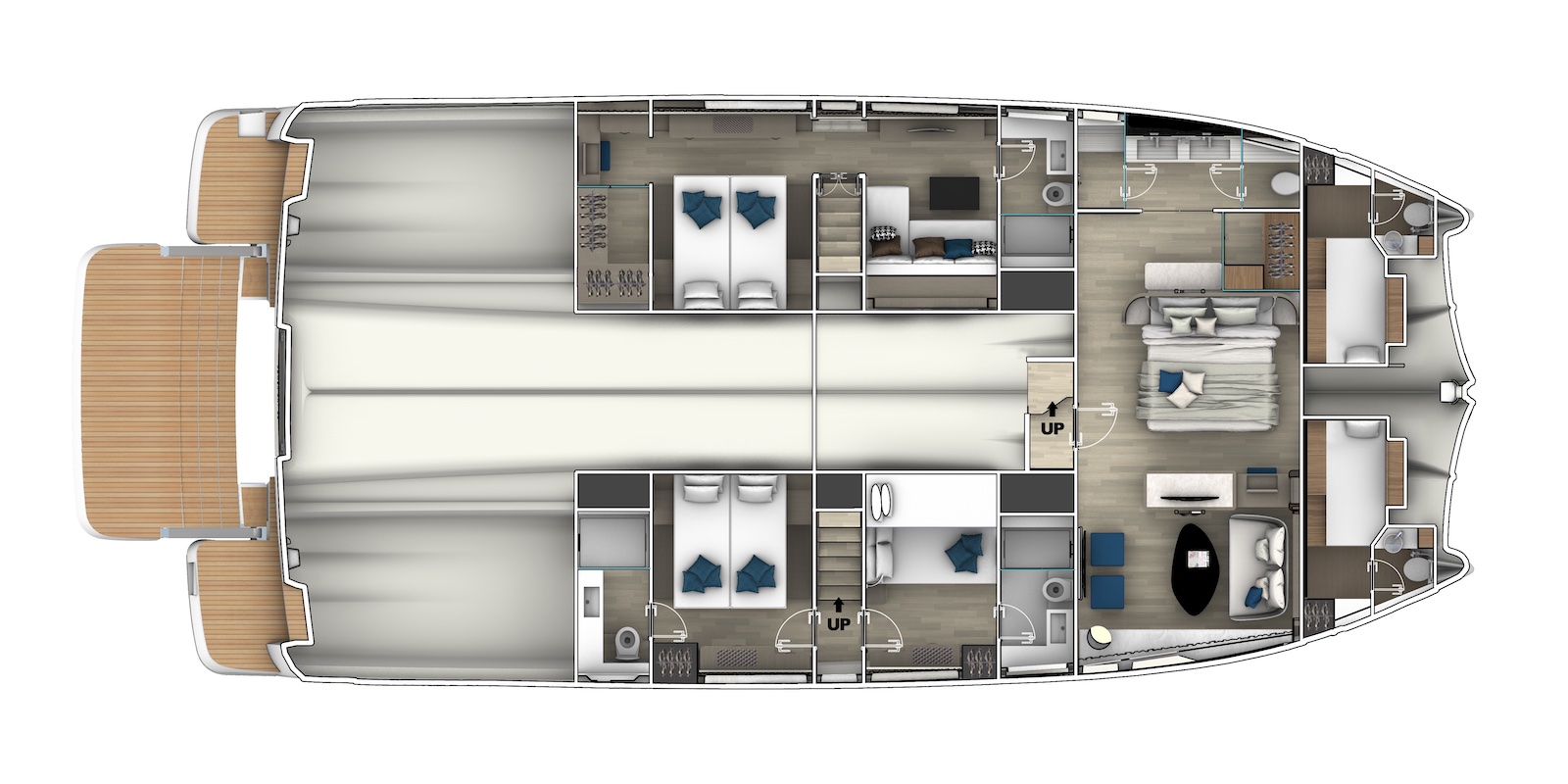 Interiéur 4 + 2 cabines Galley Up