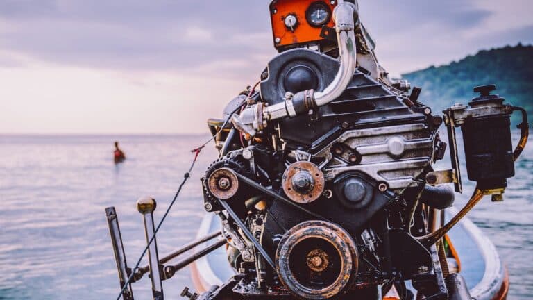 photo du moteur du bateau