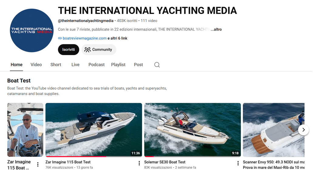 La chaîne YouTube de The International Yachting Media